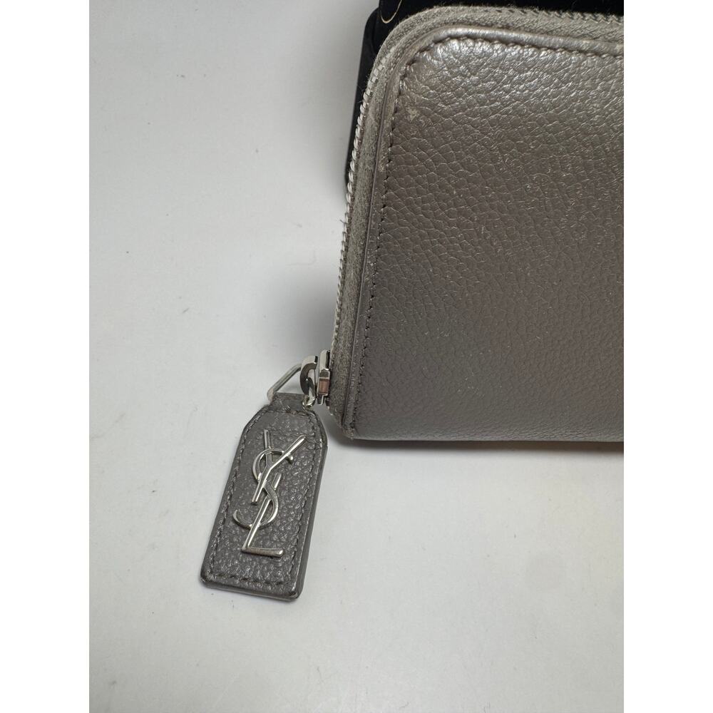 Saint Laurent Grained Calf Skin Rive Gauche Zip Around Wallet - Picture 10 of 14